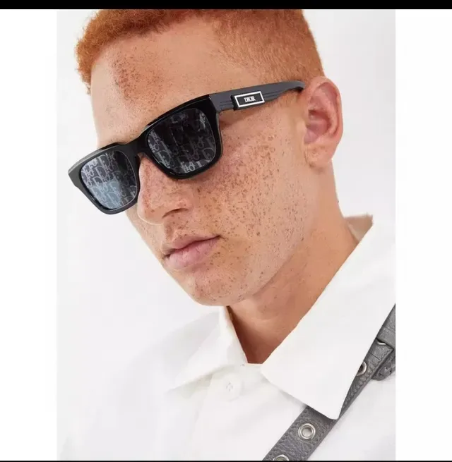 Dior نظارات شمسية مستطيلة أسيتات أزرق متدرج 2