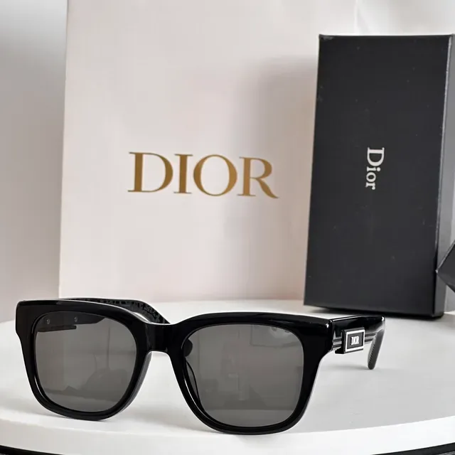 Dior نظارات شمسية مستطيلة أسيتات أزرق متدرج 5
