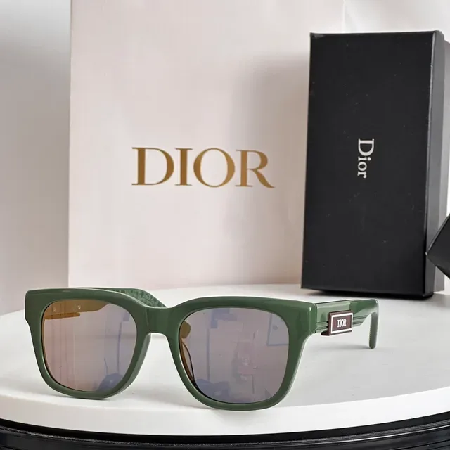 Dior نظارات شمسية مستطيلة أسيتات أزرق متدرج 6