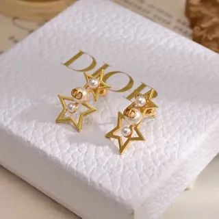 Dior Boucles d'Oreilles Stud avec Motif Étoile et Perles