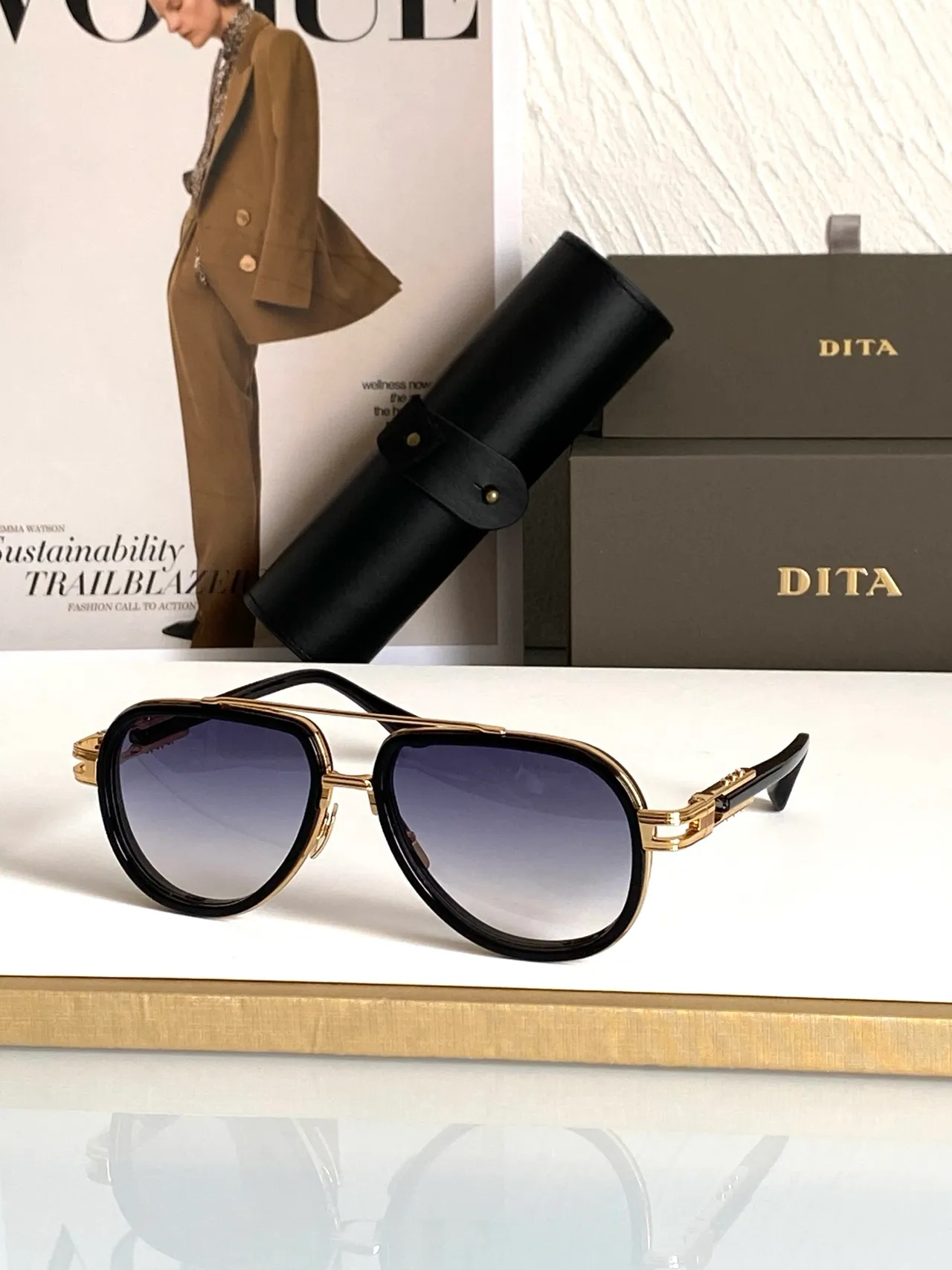 DITA 飞行员风格 双桥 黑金 轮廓构造 太阳镜 7