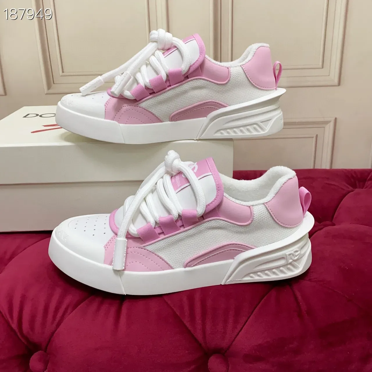 Dolce & Gabbana NS1 White and Pink Lifestyle Sneakers 5
