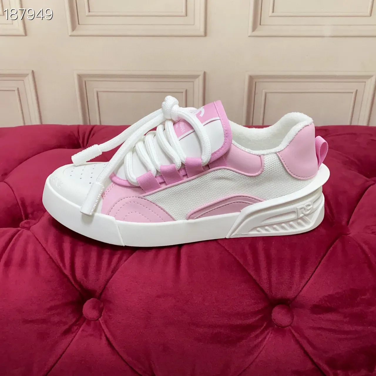 Dolce & Gabbana NS1 White and Pink Lifestyle Sneakers 6