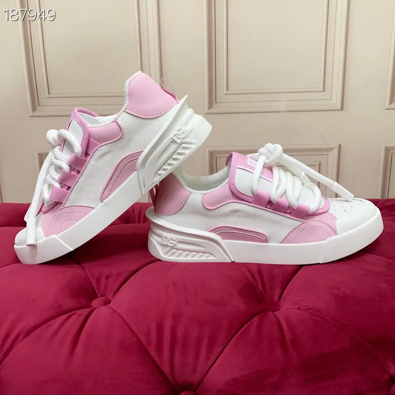 Dolce & Gabbana NS1 White and Pink Lifestyle Sneakers 7