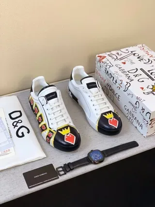 Dolce & Gabbana NS1 सादा कालो लो-टॉप लेस-अप लाइफस्टाइल स्निकार 9