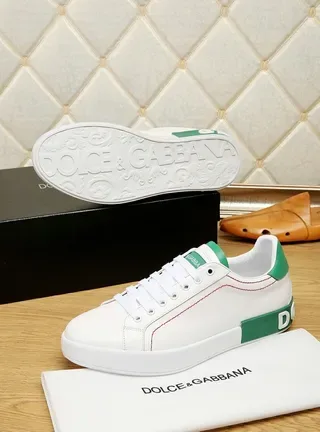 Dolce & Gabbana Portofino 白色和绿色生活方式运动鞋 2