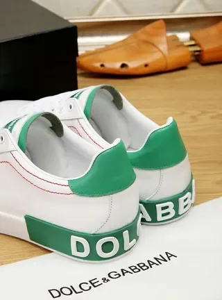 Dolce & Gabbana Portofino 白色和绿色生活方式运动鞋 3