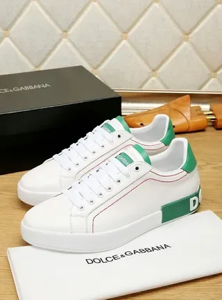 Dolce & Gabbana Portofino 白色和绿色生活方式运动鞋 5