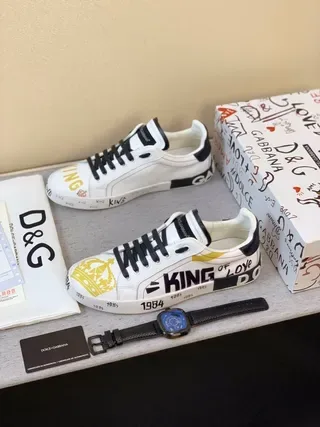 Dolce & Gabbana Royals King of Love impression graphique blanc lifestyle sneakers 2