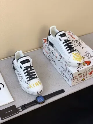 Dolce & Gabbana Royals King of Love impression graphique blanc lifestyle sneakers 6