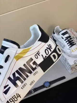 Dolce & Gabbana Royals King of Love impression graphique blanc lifestyle sneakers 7