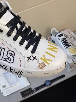 Dolce & Gabbana Royals King of Love impression graphique blanc lifestyle sneakers 8
