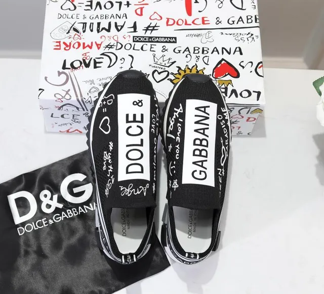 Dolce & Gabbana Speed Trainer Zapatillas negras y blancas con gráficos, slip-on, chunky 2