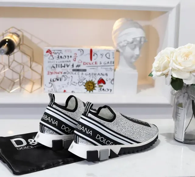 Dolce & Gabbana Speed Trainer White Black Laceless Lifestyle Sneakers 2