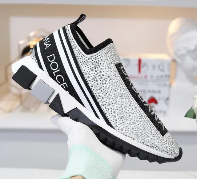Dolce & Gabbana Speed Trainer White Black Laceless Lifestyle Sneakers 4