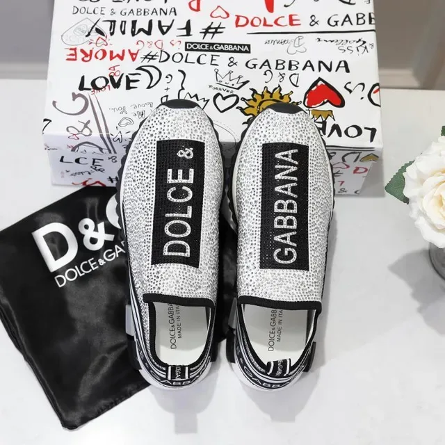 Dolce & Gabbana Speed Trainer White Black Laceless Lifestyle Sneakers 5