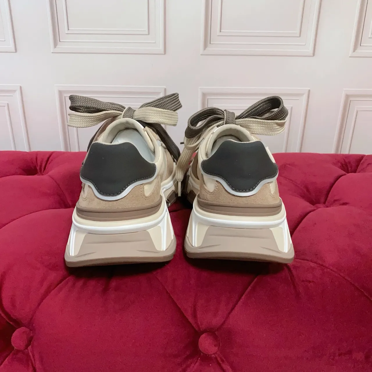 Dolce & Gabbana B27 Beige and Tan Chunky Sneakers 2
