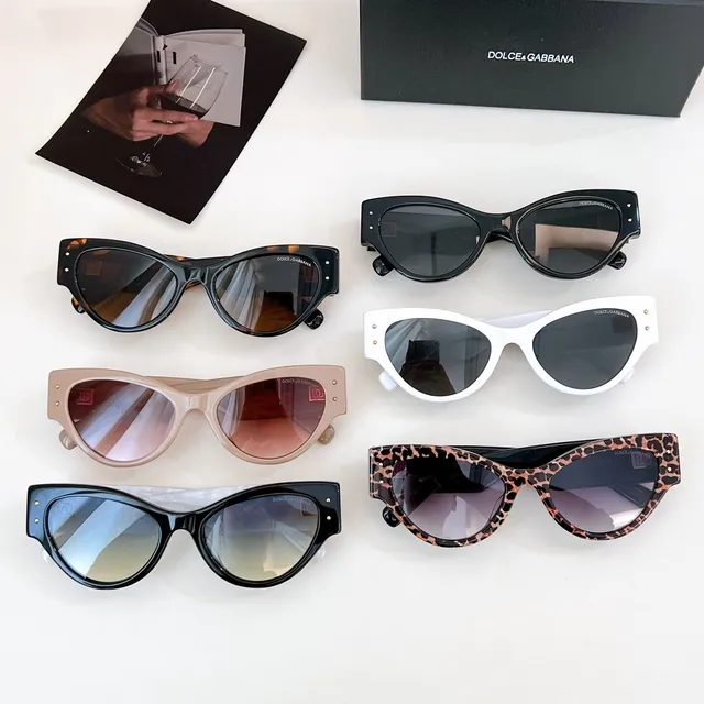 Dolce & Gabbana Lunettes de soleil noir doré silhouette chat-eye monture acétate 8