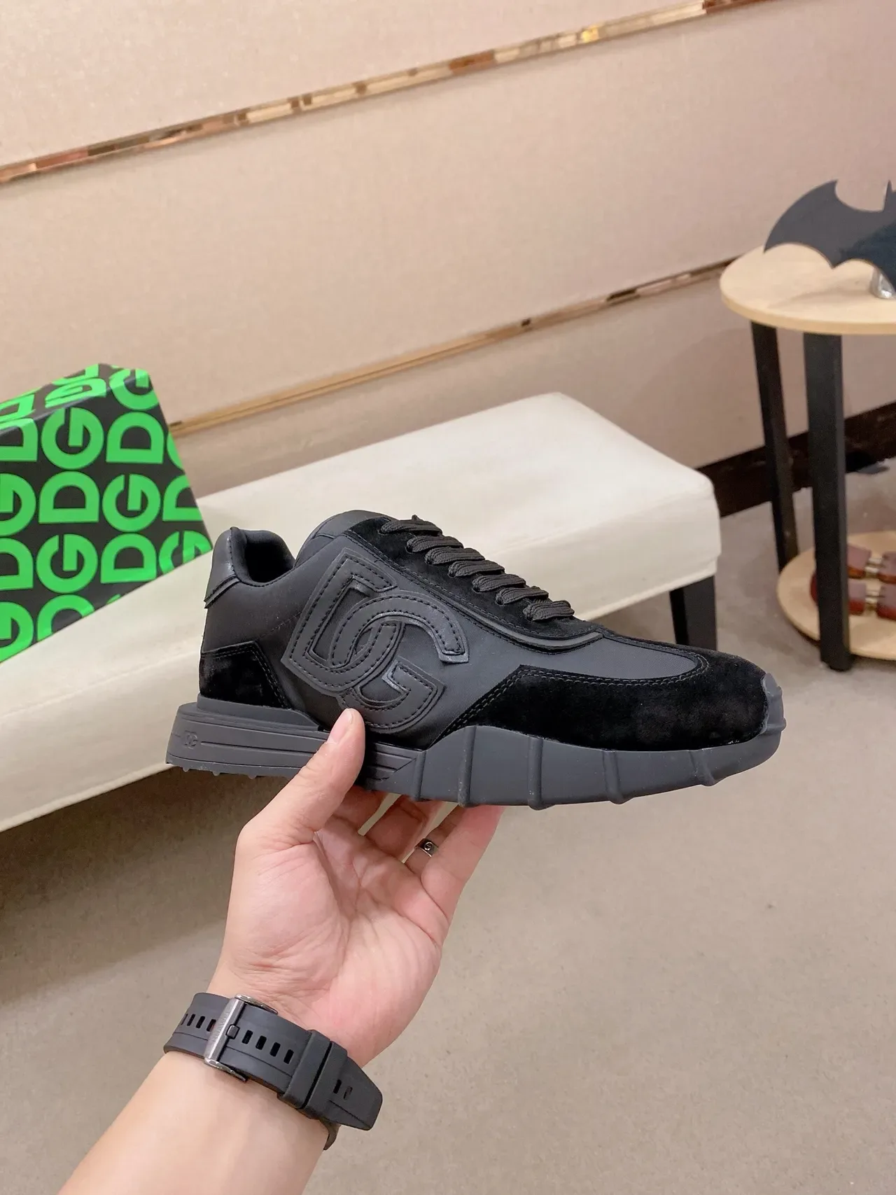 Dolce & Gabbana DG Runner কালো মোনোগ্রাম লাইফস্টাইল স্নিকার্স 4