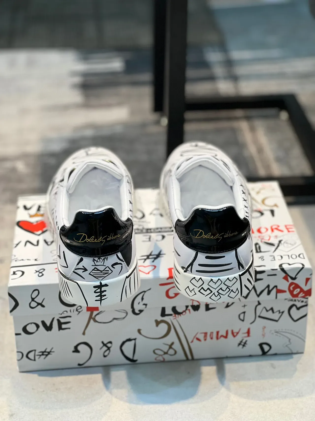 Dolce & Gabbana Graffiti-Print White Lifestyle Sneakers 2