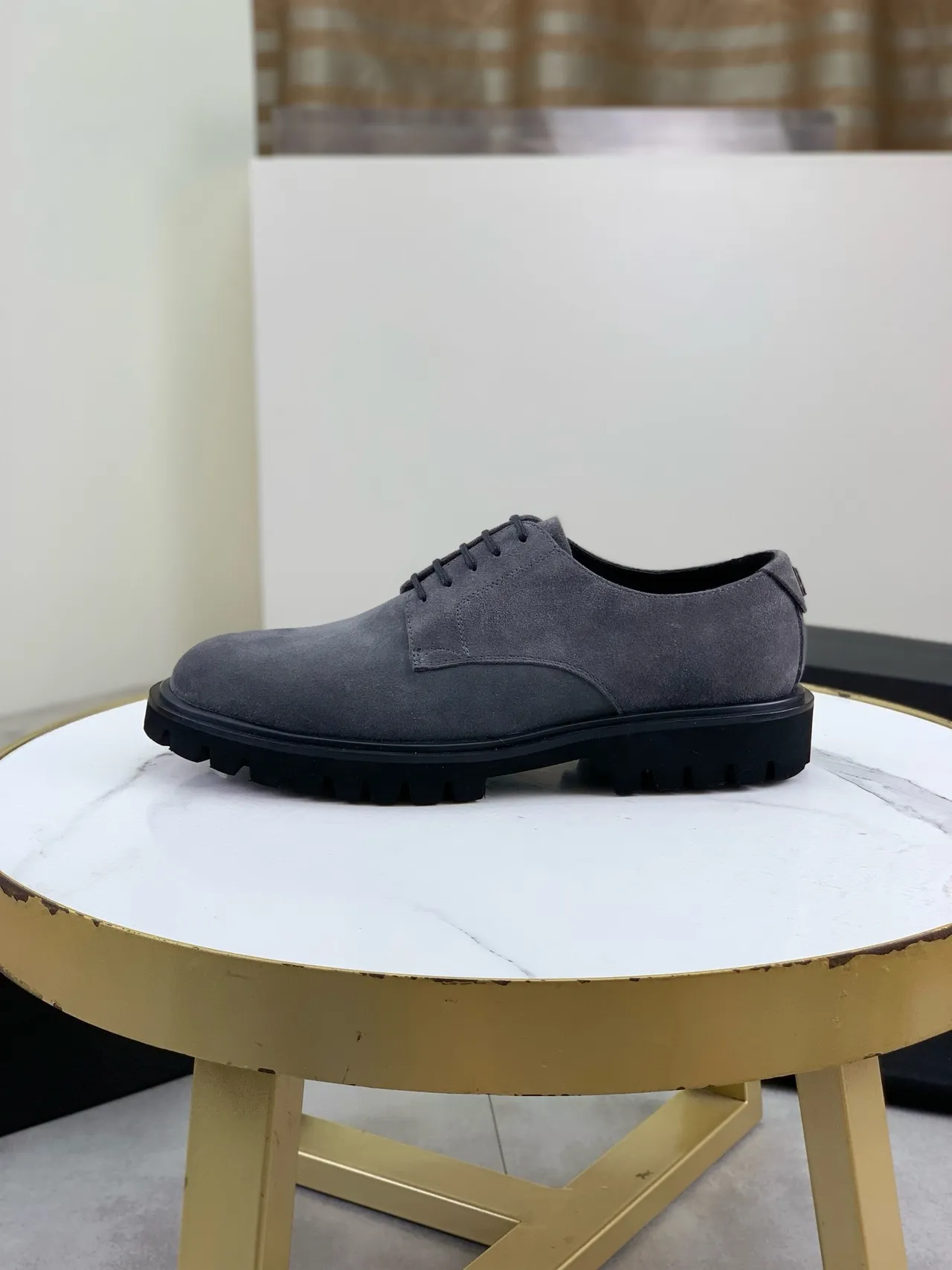 Dolce & Gabbana 灰黑色麂皮鞋面 镶边鞋底 皮革鞋 6
