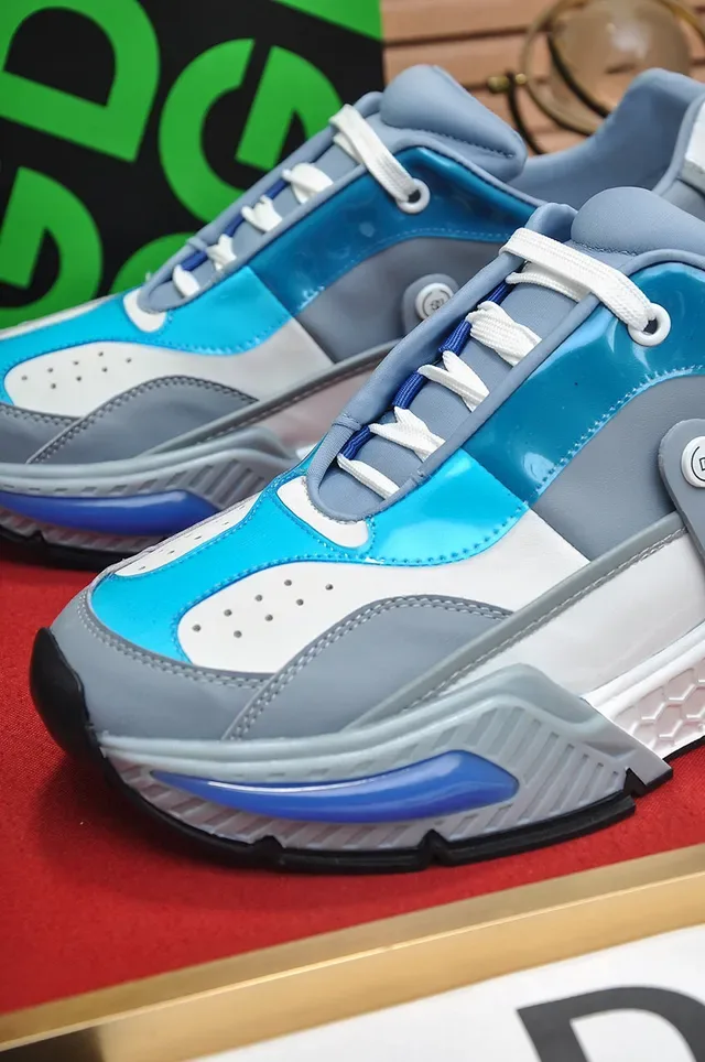 Dolce & Gabbana Sneakers Gris Bleu Semelle Épaisse Upper Synthétique Stratifié 3