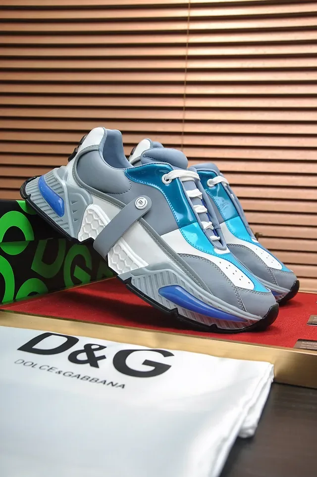 Dolce & Gabbana Sneakers Gris Bleu Semelle Épaisse Upper Synthétique Stratifié 7