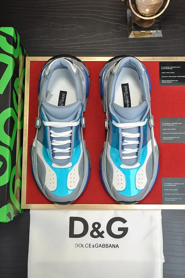 Dolce & Gabbana Sneakers Gris Bleu Semelle Épaisse Upper Synthétique Stratifié 8