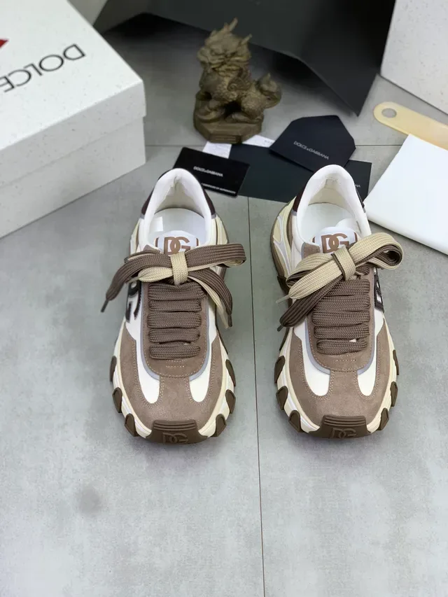 Dolce & Gabbana NS1 Sneakers Chunky à semelle marron et blanche upper layered 5