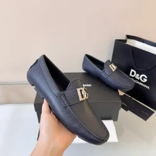 Dolce & Gabbana Portofino 海军蓝 粒面皮革 乐福鞋