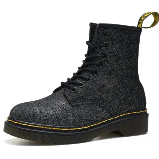Dr. Martens 1460 चमकदार काला पीली सिलाई मार्टिन बूट्स