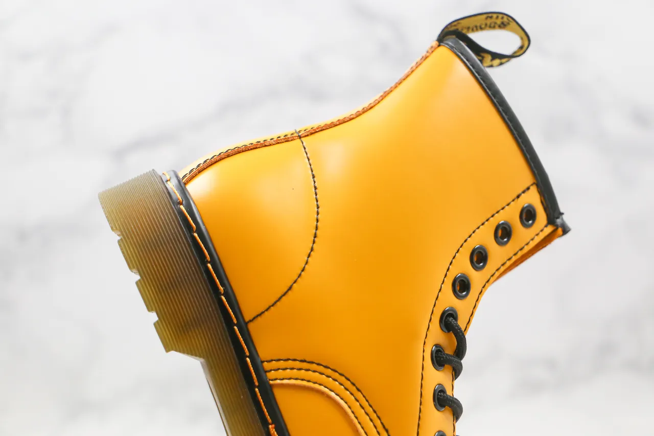 Dr. Martens 1460 पीला नरम चमड़ा मार्टिन जूते 4