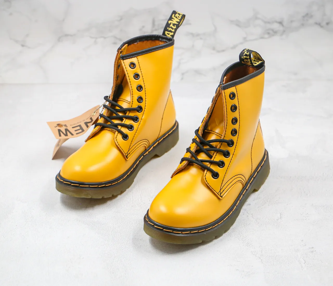 Dr. Martens 1460 पीला नरम चमड़ा मार्टिन जूते 6