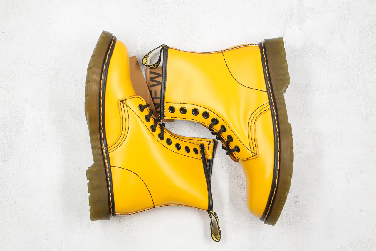 Dr. Martens 1460 पीला नरम चमड़ा मार्टिन जूते 9