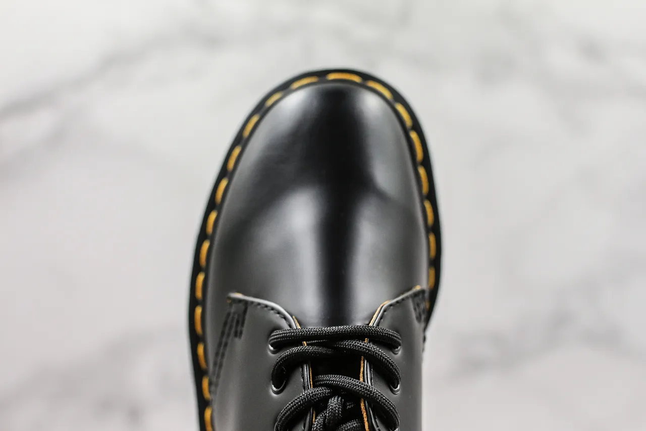 Dr. Martens 1461 Zapatos Oxford de cuero suave con costura de welt en negro y amarillo 6