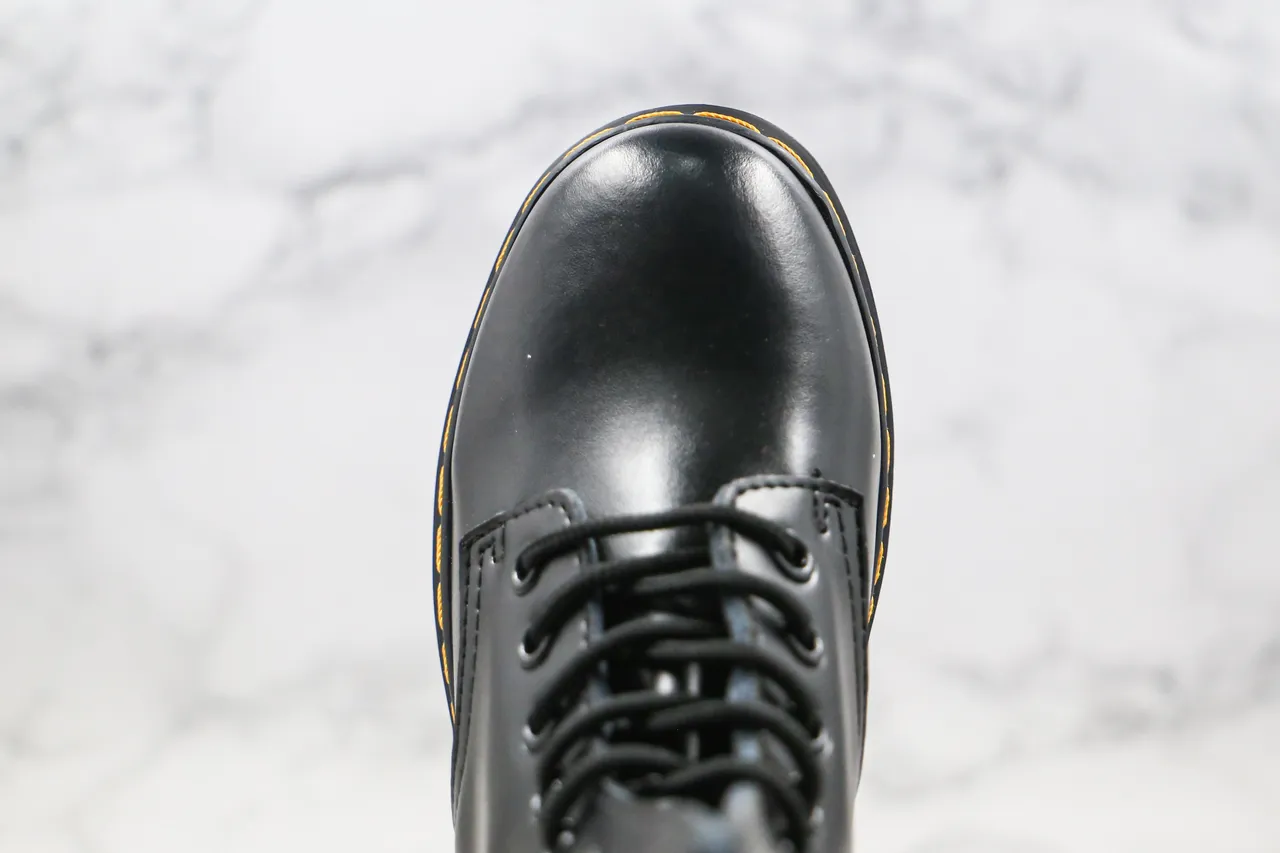 Dr. Martens Jadon 黑色黄色平台鞋底 8-Eyelet Lace-Up Martin Boots 4