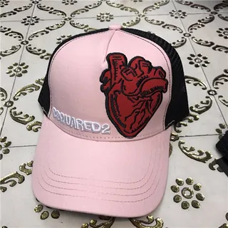 Dsquared2 Heart Motif Red Trucker Baseball Cap 3