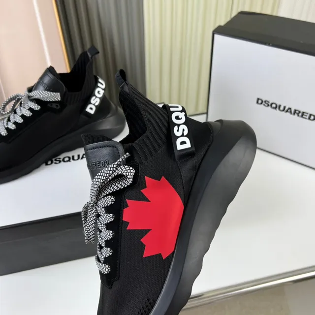 Dsquared2 Icon Black Red Maple Leaf Lifestyle Sneakers 3