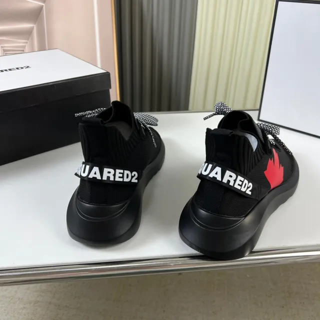 Dsquared2 Icon Black Red Maple Leaf Lifestyle Sneakers 6