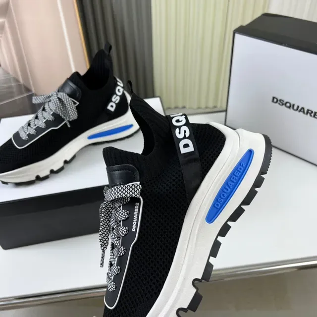 Dsquared2 ICON Noir Blanc Bleu Sneakers Lifestyle 3