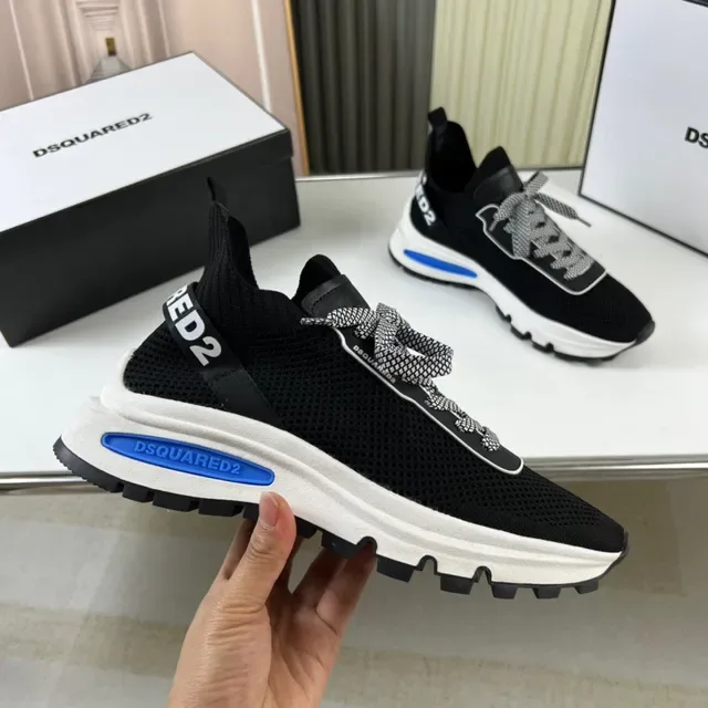 Dsquared2 ICON Noir Blanc Bleu Sneakers Lifestyle 4