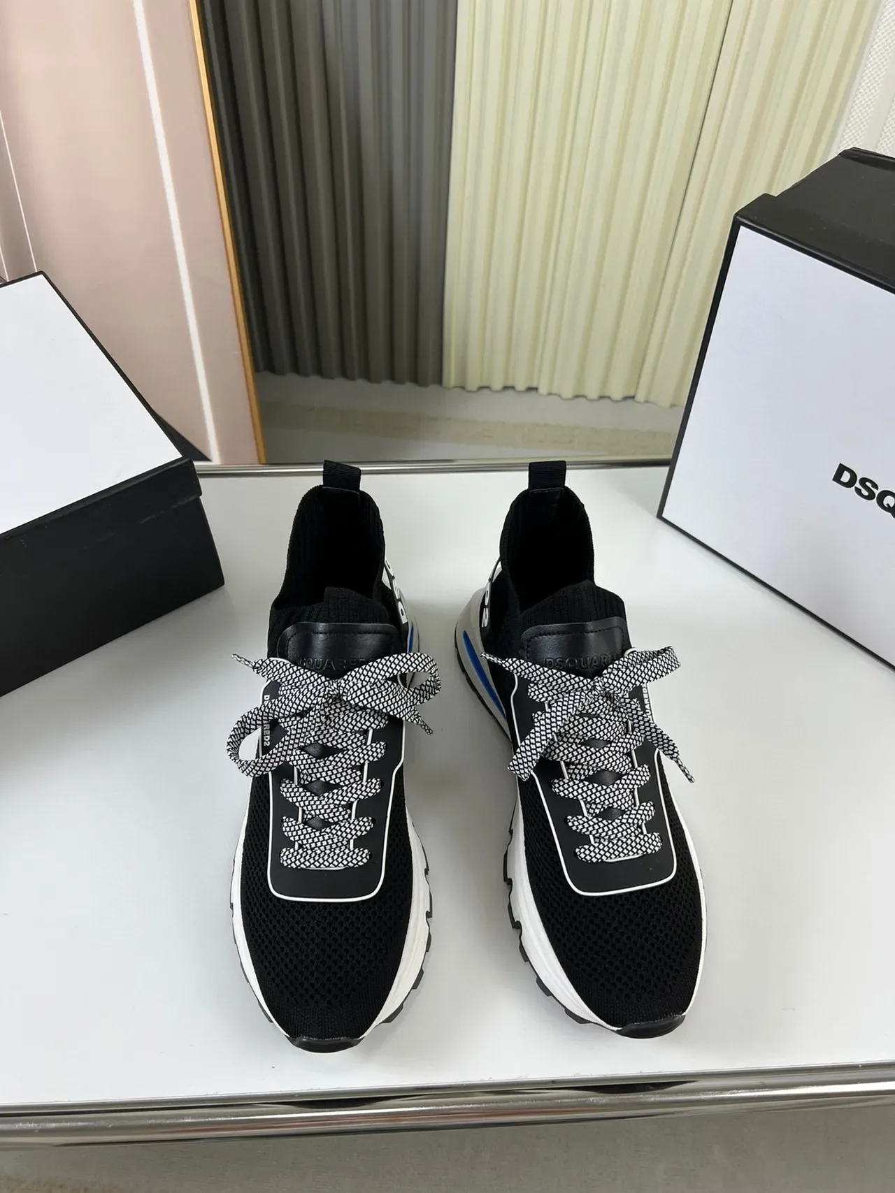 Dsquared2 ICON Noir Blanc Bleu Sneakers Lifestyle 5