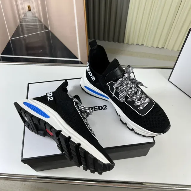 Dsquared2 ICON Noir Blanc Bleu Sneakers Lifestyle 6
