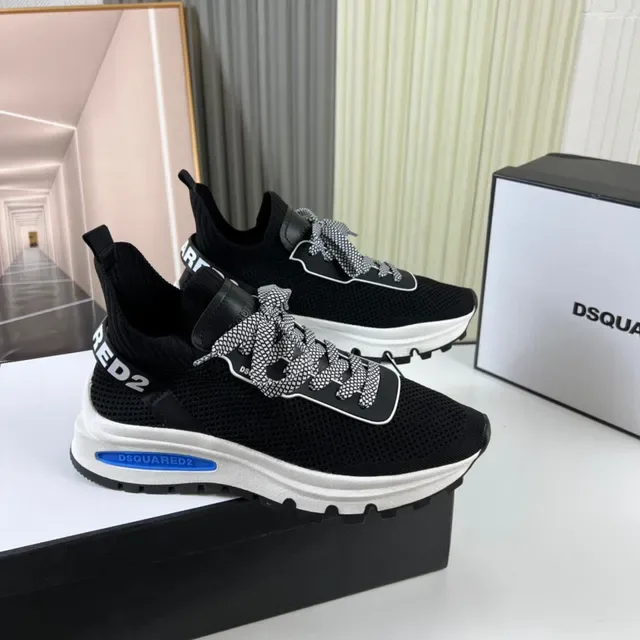 Dsquared2 ICON Noir Blanc Bleu Sneakers Lifestyle 8