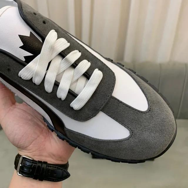 Dsquared2 ICON Rayas brillantes blanco gris rojo sneakers lifestyle 3