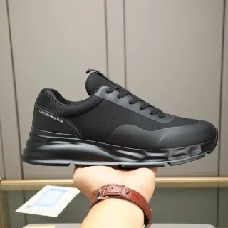Emporio Armani Black Mesh and Synthetic Lifestyle Sneaker