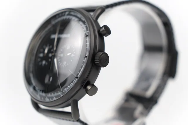 Emporio Armani Chronograph Black Mesh Strap Mechanical Watch 3