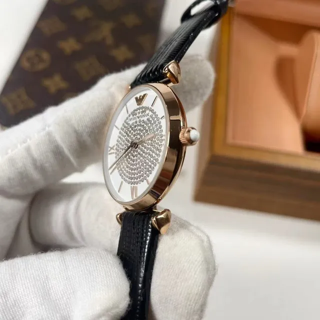 Emporio Armani 水晶表盘玫瑰金色石英手表 5