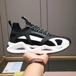Emporio Armani EA7 Black and White Sculpted Midsole Lifestyle Sneakers
