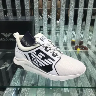 Emporio Armani EA7 White and Black Logo Panel Lifestyle Sneaker